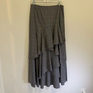Alice + Olivia Martina Plaid Ruffled Skirt